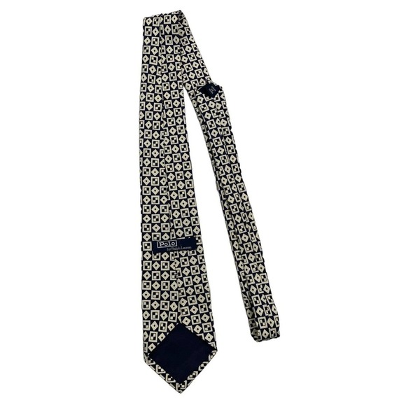 Polo by Ralph Lauren Geometric Pattern 100% Silk Men’s Tie - Picture 4 of 7